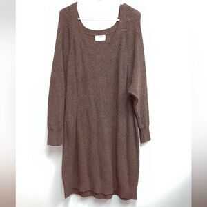 Old Navy Brown/Tan V Neck Sweater Dress